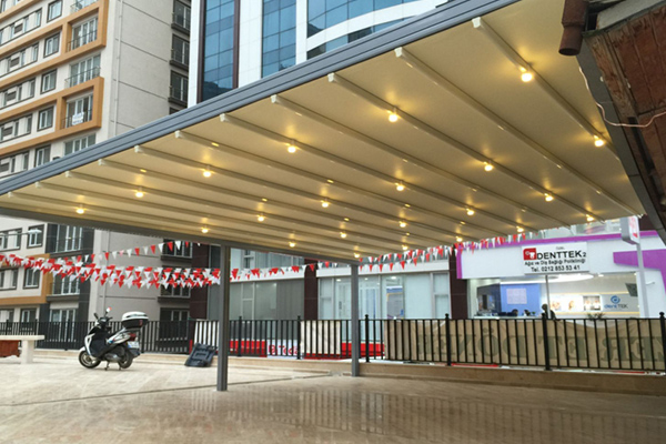 ışıklı motorlu pergola