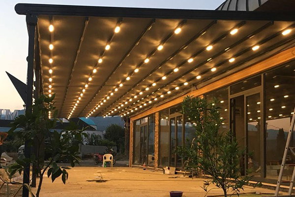 led ışıklı otomatik pergola